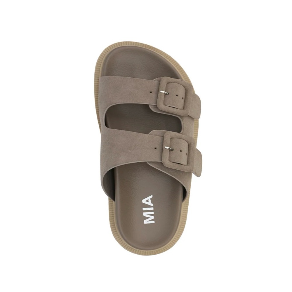 MIA, New in box , suede dual buckle sandals, taupe, size 8 - Picture 9 of 9